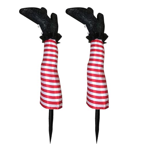 kdkskss Halloween Hexenbeine Gartenstäbe - Umgedrehte Hexenbeine Dekoration | Spannende Dekoration Für Vorgarten Terrasse Balkon Rasen Und Einfahrt von kdkskss