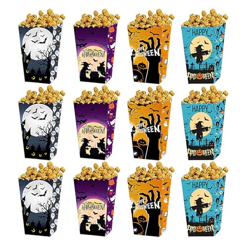 kdkskss Halloween Popcorn-Boxen | 12 Stück Party Mitgebsel Popcorn -Boxen,Halloween Behälter Für Süßigkeiten e Knabbereien kdkskss Halloween Popcorn-Boxen | 12 Stück Party Mitgebsel Popcorn -Boxen,Halloween Behälter Für Süßigkeiten e Knabbereien von kdkskss