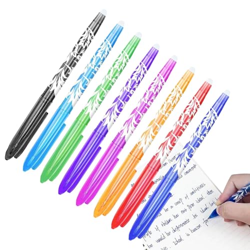 kdkskss Löschbare Kugelschreiber - 0,5 Mm Kreativer Feiner Tipps Mit Radiergummi, Handschriften Schreiben Wärme Reibungsstifte Für Malbücher, Skizzieren, Zeichnen - 8 Farben kdkskss Löschbare Kugelschreiber - 0,5 Mm Kreativer Feiner Tipps Mit Radiergummi, Handschriften Schreiben Wärme Reibungsstifte Für Malbücher, Skizzieren, Zeichnen - 8 Farben von kdkskss