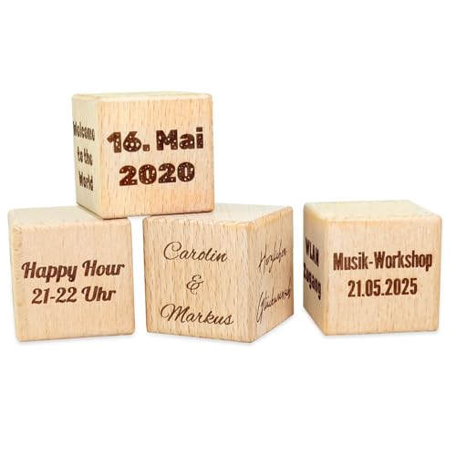 keepdrum Holzwürfel mit personalisierter Gravur Wunschtext 4x4x4cm keepdrum Holzwürfel mit personalisierter Gravur Wunschtext 4x4x4cm von keepdrum
