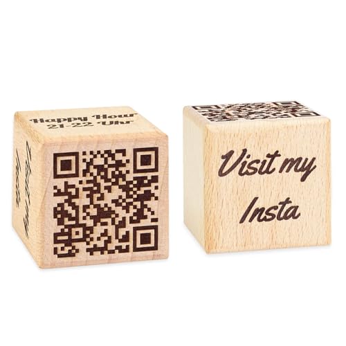 keepdrum Holzwürfel mit personalisierter Gravur und QR-Code 4x4x4cm keepdrum Holzwürfel mit personalisierter Gravur und QR-Code 4x4x4cm von keepdrum