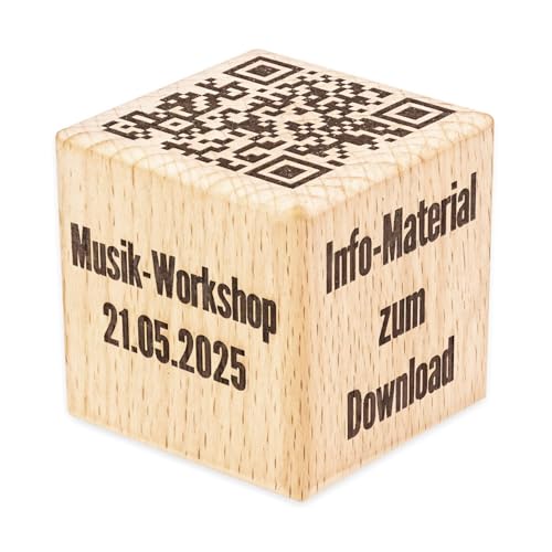 keepdrum Holzwürfel mit personalisierter Gravur und QR-Code 8x8x8cm keepdrum Holzwürfel mit personalisierter Gravur und QR-Code 8x8x8cm von keepdrum