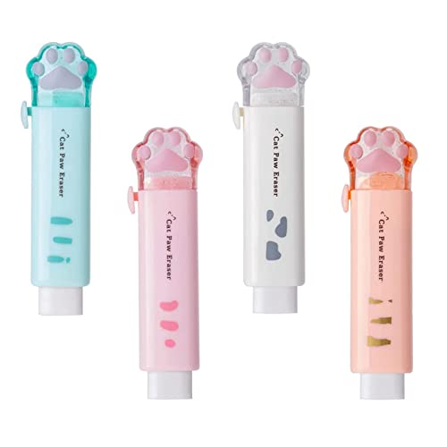 4 Stück niedliche Radiergummis,einziehbarer Radiergummi,Süße Katzenpfotenradierer für Kinder,Gummi-Push-Pull-Radiergummi für Schüler,Schreiben,Zeichnen,ästhetische Radiergummis 4 Stück niedliche Radiergummis,einziehbarer Radiergummi,Süße Katzenpfotenradierer für Kinder,Gummi-Push-Pull-Radiergummi für Schüler,Schreiben,Zeichnen,ästhetische Radiergummis von keepsweat