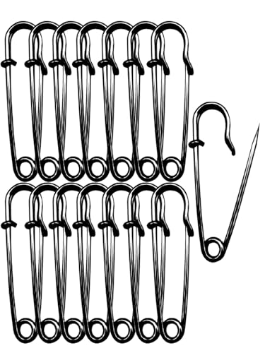 Große Sicherheitsnadeln 63 mm robuste Metall-Sicherheitsnadeln für Kleidung, extra große Nadel für Feste Decken, Schal, Kiltnadel für dicken Stoff, Leder 15 Stück Große Sicherheitsnadeln 63 mm robuste Metall-Sicherheitsnadeln für Kleidung, extra große Nadel für Feste Decken, Schal, Kiltnadel für dicken Stoff, Leder 15 Stück von keepsweat
