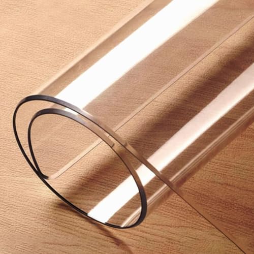 2.5mm PVC 65° Abgeschrägter Transparente Tischdecke,Esstischschutz Hochtemperatur Beständiger,Tischfolie,Schalldämmender Schutzfolie,für Nachttische,Schreibtische,Küchen (120x150cm/47x59in) von kefu01