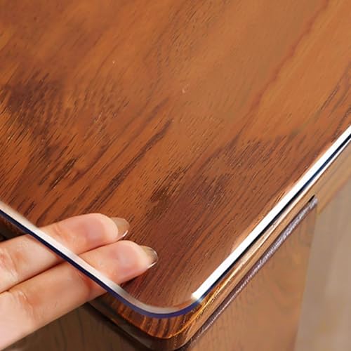 2.6mm PVC Tischdecke Tischfolie,Strapazierfähiger Rechteckiger Schutzfolie,Holzmöbelabdeckung Wasserdichter Tischschutz,Tischunterlage,für Couchtisch,Schreibtisch (45x80cm/18x31in) von kefu01