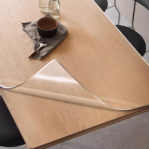 65° Abgeschrägter PVC-Tischschutz,3mm Transparente Tischdecke,wasserdichte Verbrühungshemmende Schutzfolie,Schalldämmende Tischdecke,für Esstisch Küche Hause Büro (100x120cm/39x47in) von kefu01
