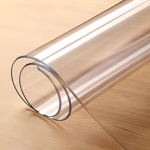 Hitzebeständiger Weicher Durchsichtiger Tischdecke Tischfolie aus Glas,Wasserdichter PVC-Tischschutz,Transparenter Schutzfolie Ohne Schrumpfung,für Küche Hause Büro Esszimmer (145x200cm/57x79in) von kefu01