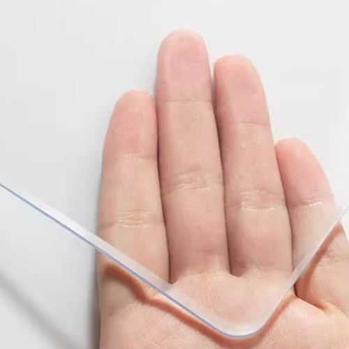 Transparenter Tischschutz aus PVC,Abwischbarer Tischfolie Schutzfolie,65° Abgeschrägte Schreibtischunterlage,Glasklar Folie Ohne Einlaufen,für Esszimmer,Couchtisch,Küche,Büro (120x250cm/47x98in) von kefu01