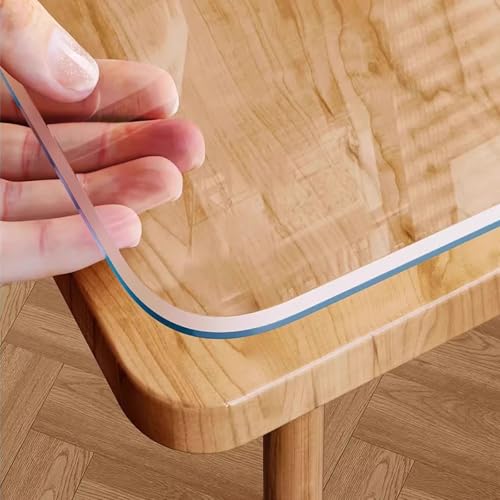 Wasserdichter Tischdecke Tischfolie,Schalldichte Rutschfeste Tischunterlage,2.5mm PVC Tischschutzfolie,Hochtemperaturbeständige Esstischabdeckung,für Küche,Restaurant,Büro (45x150cm/18x59in) von kefu01