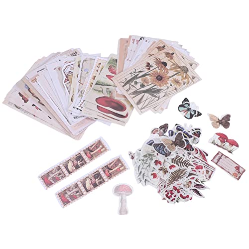 kekaa 200 StüCke Vintage Sammelalbum Lieferungen Packung für Junk Journal Planer DIY Papieraufkleber Vintage Ephemera Packung Decoupage von kekaa