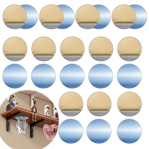 KELAV 100 Stück Metallplättchen Selbstklebend 20 x 0,3 mm Metallplatte für Magnete, Metallplatte Selbstklebend, Runden Metallscheiben für Tonie Regal, Kinderzimmer-Deko, Magnetischen Telefonhalter von kelav