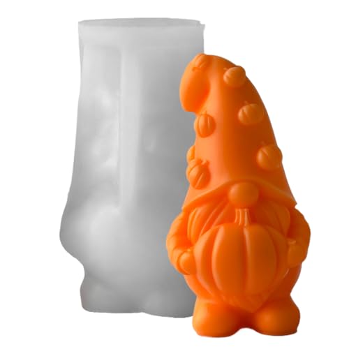 3D Kürbis Gnom Silikonform, Halloween Kerzenform, Herbst Wichtel Silikonform Gießformen, Thanksgiving Gnome Hochzeit Bevorzu von keloppasit