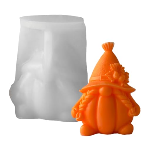 3D Kürbis Gnom Silikonform, Halloween Kerzenform, Herbst Wichtel Silikonform Gießformen, Thanksgiving Gnome Hochzeit Bevorzu von keloppasit
