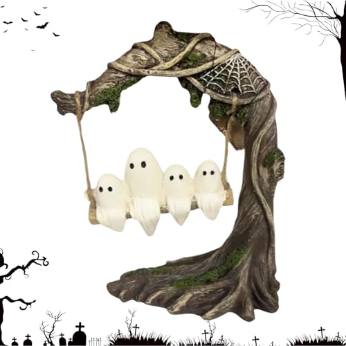 keloppasit Geist auf Baum Schaukel Statue | -Dekorationen | Harz-Figur gruselige Dekorationen Desktop-Ornament Mittelstück für Party Spukkamin Tisch Zuhause Kamin Hof von keloppasit
