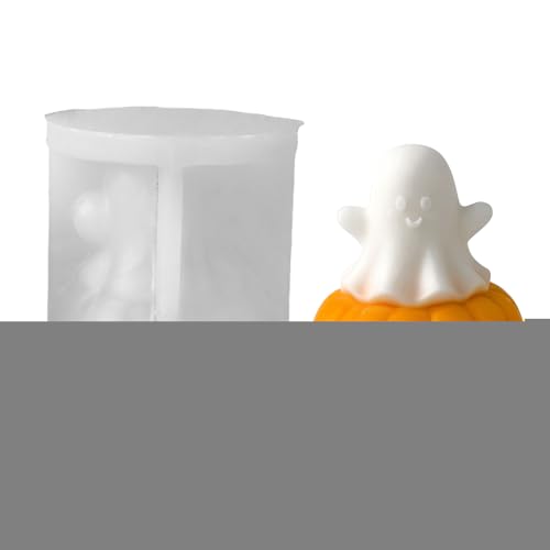 keloppasit Kürbis-Kerzenform | Halloween-Geist hält Kürbisformen für Epoxidharz – Antihaft-Bastelwerkzeug für Schokolade, Muffin, Zement, Dessert, Kerzen, Ton, Seife, Harz von keloppasit