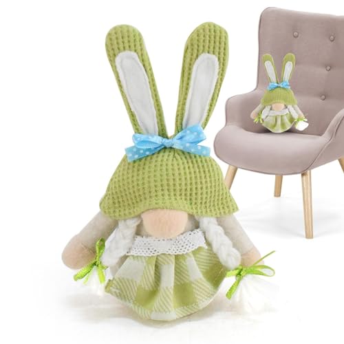 keloppasit Ostern-, Wichtel-Frühlings-, Niedliche gesichtslose -Wohnationsfigur mit Hasenohren, Ostern-Party-ationspuppe für Bett, Sofa, Wohnzimmer, Studentenwohnheim, Autoinnenraum von keloppasit