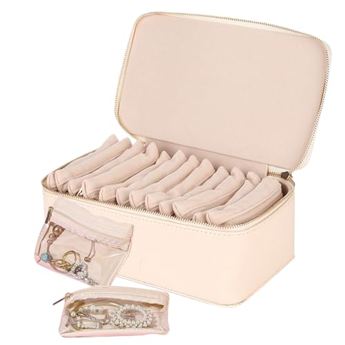 keloppasit Reise-Schmuckschatulle, kleiner Schmuck-Organizer in Reisegröße, eleganter tragbarer Ringhalter für Damen, Mädchen, Oma, Ehefrau, Tochter, Urlaubszubehör von keloppasit