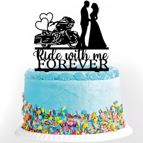 Lustiger Motorrad-Hochzeitstortenaufsatz "Ride With Me Forever", Tortenaufsatz, Motorrad-Thema, Hochzeit, Jahrestag, Brautparty, Party-Dekorationen Lustiger Motorrad-Hochzeitstortenaufsatz "Ride With Me Forever", Tortenaufsatz, Motorrad-Thema, Hochzeit, Jahrestag, Brautparty, Party-Dekorationen von keonsatrz