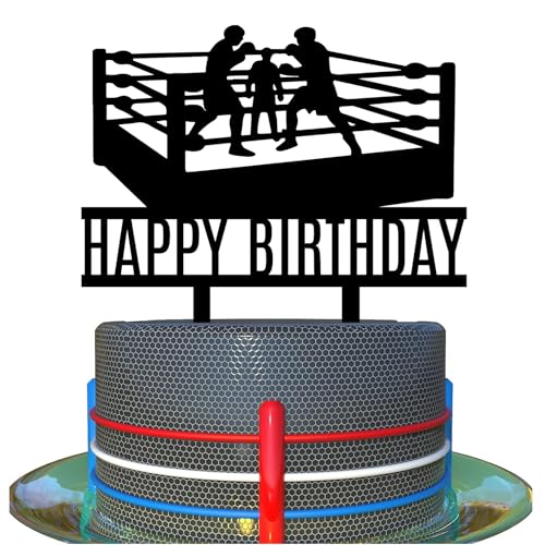 keonsatrz Tortenaufsatz, Motiv: Boxing Happy Birthday, Pugilist Infighter, Tortenaufsatz, Boxring, Plattform, Kuchendekoration für Boxen, Themen-Geburtstagsparty-Zubehör keonsatrz Tortenaufsatz, Motiv: Boxing Happy Birthday, Pugilist Infighter, Tortenaufsatz, Boxring, Plattform, Kuchendekoration für Boxen, Themen-Geburtstagsparty-Zubehör von keonsatrz