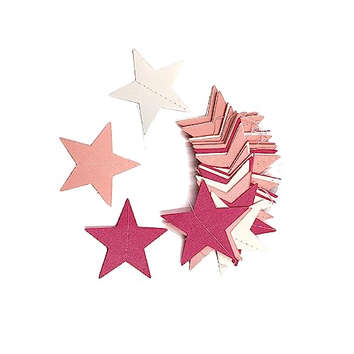 kesurpae Hängende Sterne, zarte kleine Plakat Ornamente, Party Dekoration, kreative Dekoration für Zuhause, vielseitiges festliches Zubehör, rosa weiß von kesurpae