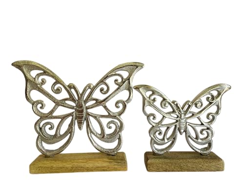 khevga Deko Schmetterlinge Frühling Sommer Dekoration aus Holz in Silber – dekorative Holzschmetterlinge für Fensterbank Tisch oder Garten-Deko khevga Deko Schmetterlinge Frühling Sommer Dekoration aus Holz in Silber – dekorative Holzschmetterlinge für Fensterbank Tisch oder Garten-Deko von khevga