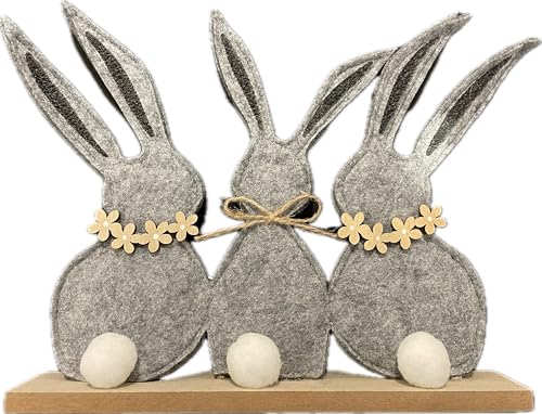 khevga Osterhasen Dekofigur modern – stilvolle Osterdekoration für innen | Hasenfigur zum Hinstellen aus Holz | Frühlingsdeko für Zuhause & Tischdeko Ostern von khevga