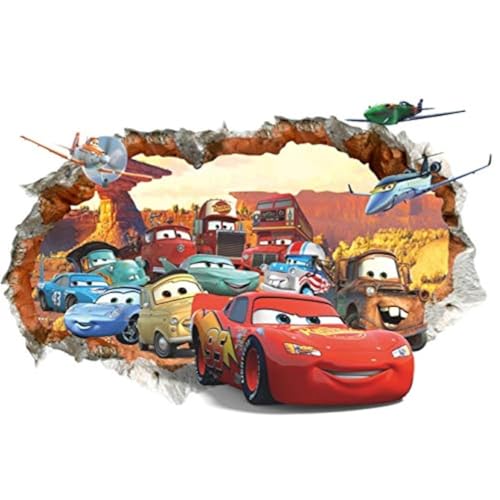 Kibi 3D Aufkleber Cars Wandtattoo Cars Wandaufkleber Cars 3 Wandsticker Cars Wandtattoo Cars Kinderzimmer, Dekoration Abnehmbare Aufkleber Wall stickers XXL von Kibi Store