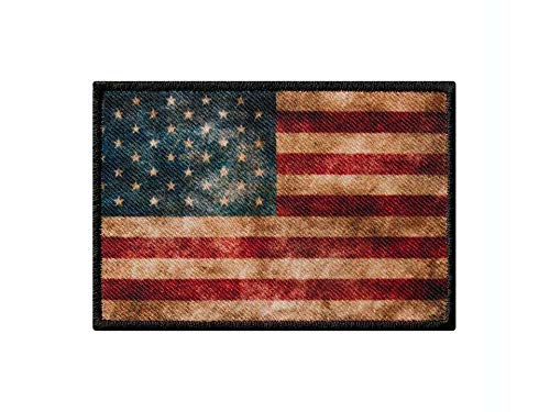 Monoquick Bügelbild Applikation Aufnäher Patch Flagge Fahne USA Vintage 8,0 cm x 5,5 cm von kidsnado