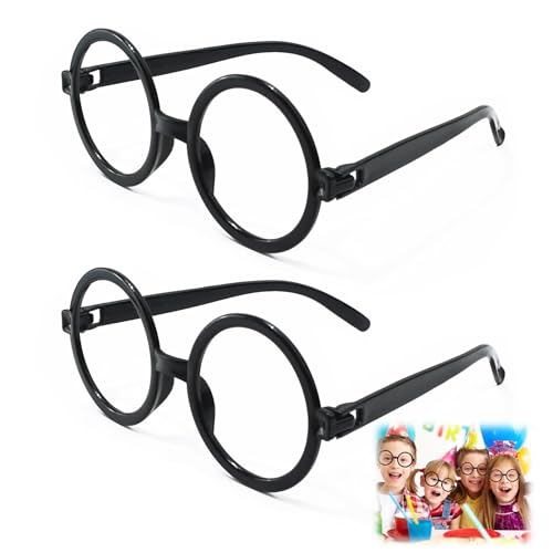 Fake Brillen Retro Runde Brillen 2 Stück, Spielzeugbrille Runde Brille Ohne Stärke Zauberer Brille Gläser mit Rundem Rahmen Brillenrahmen ohne Linsen nerd brille für Karneval, Mottoparty, Verkleidung Fake Brillen Retro Runde Brillen 2 Stück, Spielzeugbrille Runde Brille Ohne Stärke Zauberer Brille Gläser mit Rundem Rahmen Brillenrahmen ohne Linsen nerd brille für Karneval, Mottoparty, Verkleidung von kiki fancy