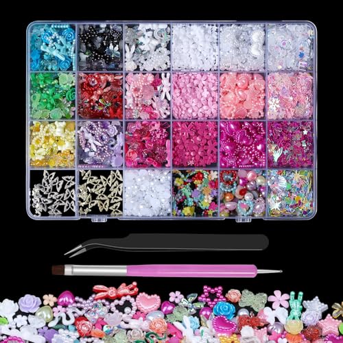 Kikonoke - 3D Nagelschmuck Set Häschen Schleife Herz Stern 4 Farben Pailletten Rosa Blume Weiß Perlen 3-6mm Schmetterling Nagelschmuck Kikonoke - 3D Nagelschmuck Set Häschen Schleife Herz Stern 4 Farben Pailletten Rosa Blume Weiß Perlen 3-6mm Schmetterling Nagelschmuck von kikonoke