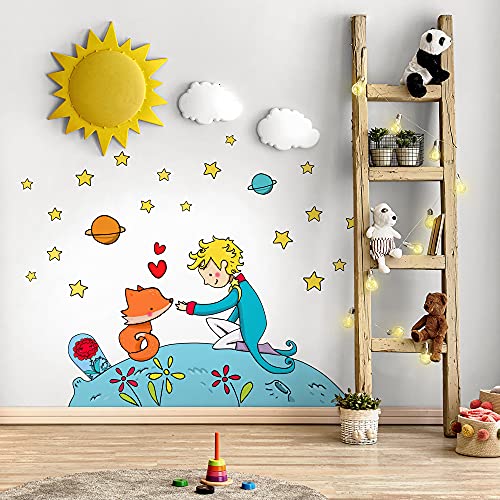 kina - R00132 Wandaufkleber Kind Ökologisches Hypoallergenes Weicher Stoffeffekt Repositionierbar Fabel kleine Prinz Wanddekoration Neugeborene Kinderzimmer Selbstklebende Tapete - 100x30 cm kina - R00132 Wandaufkleber Kind Ökologisches Hypoallergenes Weicher Stoffeffekt Repositionierbar Fabel kleine Prinz Wanddekoration Neugeborene Kinderzimmer Selbstklebende Tapete - 100x30 cm von kina
