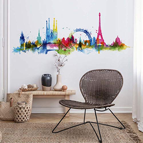 UVCD0059 Wandtattoo, Motiv Skyline der Stadt, Eiffelturm, Wanddekoration, Wohnzimmer, Küche, Schlafzimmer, Eingang. UVCD0059 Wandtattoo, Motiv Skyline der Stadt, Eiffelturm, Wanddekoration, Wohnzimmer, Küche, Schlafzimmer, Eingang. von kina