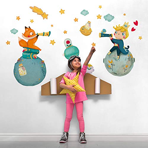 kina - R00570 Wandaufkleber Kind Ökologisches Hypoallergenes Weicher Stoffeffekt Repositionierbar Fabel kleine Prinz Wanddekoration Neugeborene Kinderzimmer Selbstklebende Tapete - 100x30 cm kina - R00570 Wandaufkleber Kind Ökologisches Hypoallergenes Weicher Stoffeffekt Repositionierbar Fabel kleine Prinz Wanddekoration Neugeborene Kinderzimmer Selbstklebende Tapete - 100x30 cm von kina