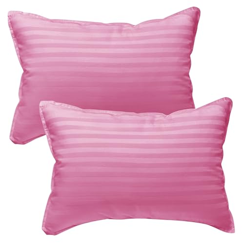 kinder Fluff 2X Kleinkind-Kissen (40x60cm) - Mit 300T-Baumwollhülle Und Alternativer Daunenfüllung. Hypoallergen, Maschinenwaschbar Und Tierversuchsfrei | Kinder-Kissen Und Reisekissen (Rosa) von kinder Fluff