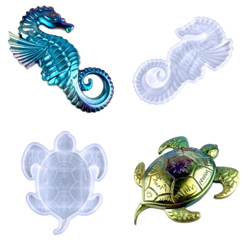 3D-Harzform-Set, Seepferdchen und Meeresschildkröte, Wandkunst, Silikonformen, Ozean-Thema, Heimdekoration, Gießformen, Handarbeit, Epoxidharz-Silikonformen 3D-Harzform-Set, Seepferdchen und Meeresschildkröte, Wandkunst, Silikonformen, Ozean-Thema, Heimdekoration, Gießformen, Handarbeit, Epoxidharz-Silikonformen von kingmise