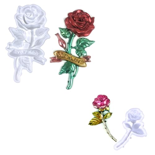 3D-Rosen-Silikonharz-Formen-Set, mit Liebesbanner-Design, 2 Stück, verwendet für Schlafzimmer und Wohnzimmer, Wanddekoration, Wandbehang, Bastelwerkzeuge, Epoxidharz-Silikonformen 3D-Rosen-Silikonharz-Formen-Set, mit Liebesbanner-Design, 2 Stück, verwendet für Schlafzimmer und Wohnzimmer, Wanddekoration, Wandbehang, Bastelwerkzeuge, Epoxidharz-Silikonformen von kingmise