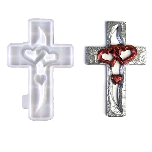 Kreuz-Silikonform mit Herz-Design, Harzgussformen für Wanddekoration, Schlafzimmer, Wohnzimmer, Wandbehang, Tischdekoration, Epoxidharz-Silikonformen Kreuz-Silikonform mit Herz-Design, Harzgussformen für Wanddekoration, Schlafzimmer, Wohnzimmer, Wandbehang, Tischdekoration, Epoxidharz-Silikonformen von kingmise
