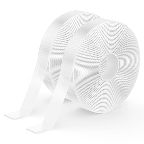kinkaivy 10 Meter Updated Doppelseitiges Klebeband,Double Sided Tape für Teppich, Foto Wand,1MM (Dicke) x 13MM (Breite) x 5M (Länge) x 2 Rollen von kinkaivy