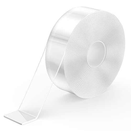 kinkaivy 5M Doppelseitiges Klebeband Extra Stark Transparent, Abnehmbar Spurlos Nano Tape, Double Sided Tape, Klebeband Doppelseitig Ablösbar für Foto Wand, Postern, Teppich, Küche, Zuhause von kinkaivy