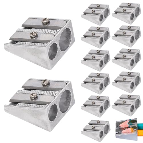 Metallstiftschärfer, Klassenzimmer -Metall -Handheld -Spitzer mit 2 Löchern, Bleistiftspitzer für Schulstifte, farbige Graphitstifte, Schulhilfsmittelversorgungen von kinrguiyuez