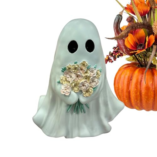 kinrguiyuez Halloween Figuren | 20 cm Resin Geisterfigur Mit Blumen | Halloween-Deko Gemütliche Deko Für Wohnzimmer Schlafzimmer Arbeitsplatz kinrguiyuez Halloween Figuren | 20 cm Resin Geisterfigur Mit Blumen | Halloween-Deko Gemütliche Deko Für Wohnzimmer Schlafzimmer Arbeitsplatz von kinrguiyuez