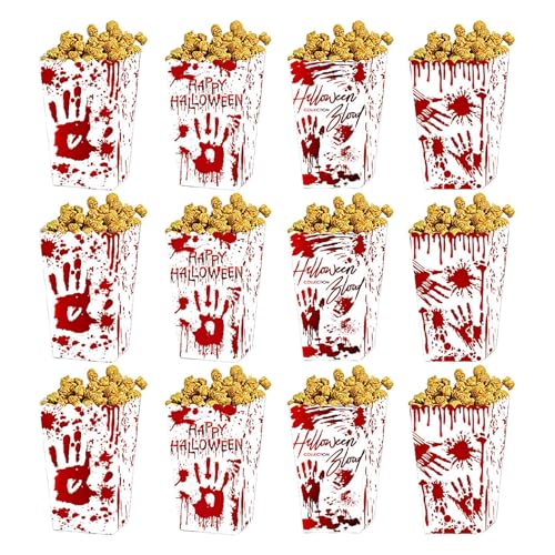 kinrguiyuez Popcorn-Boxen Halloween - 12 Stück Party Mitgebsel Popcorn -Boxen - Snackbehälter für Filmabend und Halloween-Party mit Knabbergebäck für Kinder kinrguiyuez Popcorn-Boxen Halloween - 12 Stück Party Mitgebsel Popcorn -Boxen - Snackbehälter für Filmabend und Halloween-Party mit Knabbergebäck für Kinder von kinrguiyuez