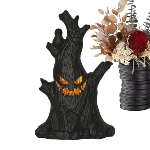 kinrguiyuez Schwarze Kerzen Mit Batteriebetrieb - Halloween LED-Kerze mit Gespenstischem Lächeln - -Gesicht mit Lächeln Lampe Batteriebetrieben für Wohnzimmer Esstisch Kamin Fensterbank von kinrguiyuez