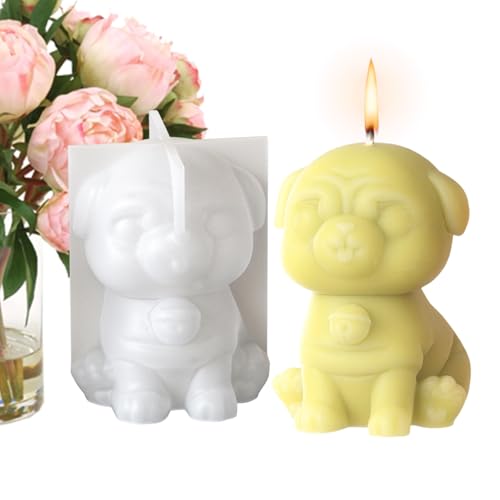 kinrguiyuez Silikon Kerzenform Hund,Epoxidharz Gießform - 3D Deko Ornament Gipsform Mit Gießwerkzeug Für Wohnaccessoires von kinrguiyuez