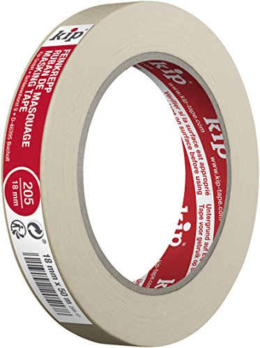 Kip MASKING-TEC Feinkrepp - Kreppband 18 mm x 50 m - Imprägniertes Klebeband für Innen - Schöne Farbkanten - Hohe Klebkraft - Reißfest & Flexibel Kip MASKING-TEC Feinkrepp - Kreppband 18 mm x 50 m - Imprägniertes Klebeband für Innen - Schöne Farbkanten - Hohe Klebkraft - Reißfest & Flexibel von kip