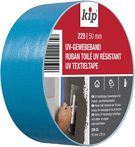 Kip Tape 229-35 Gewebeband – UV-beständiges, breites Gewebe-Klebeband aus PE für raue Untergründe – Panzertape für den Gebrauch drinnen und draußen – 50mm x 25m von kip