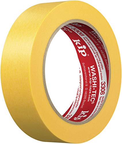 kip WASHI-TEC Goldkrepp - Klebeband 30 mm x 50 m - Sehr Dünnes Klebeband für Innen & Außen - Scharfe Farbkanten ohne Unterlaufen - Hohe Klebkraft kip WASHI-TEC Goldkrepp - Klebeband 30 mm x 50 m - Sehr Dünnes Klebeband für Innen & Außen - Scharfe Farbkanten ohne Unterlaufen - Hohe Klebkraft von kip