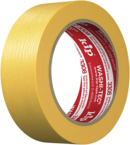 kip WASHI-TEC Goldkrepp - Klebeband 36 mm x 50 m - Sehr Dünnes Klebeband für Innen & Außen - Scharfe Farbkanten ohne Unterlaufen - Hohe Klebkraft kip WASHI-TEC Goldkrepp - Klebeband 36 mm x 50 m - Sehr Dünnes Klebeband für Innen & Außen - Scharfe Farbkanten ohne Unterlaufen - Hohe Klebkraft von kip