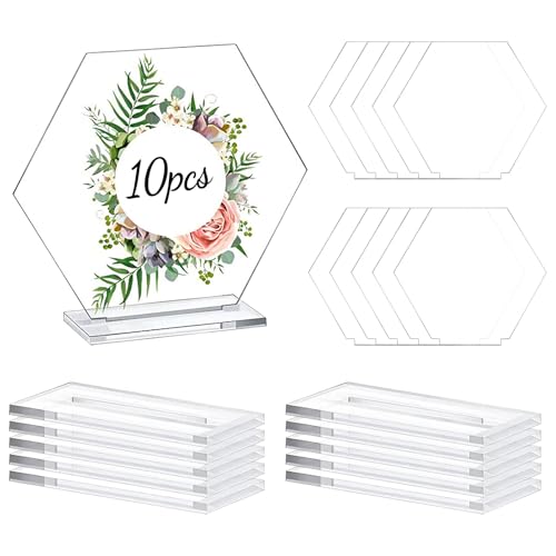 kiptyg Tischnummern Hochzeit 10 Stück Hexagon Tischnummern Acryl mit Halter Speisekartenhalter für Wedding Geburtstag Party Hochzeit Tischdeko kiptyg Tischnummern Hochzeit 10 Stück Hexagon Tischnummern Acryl mit Halter Speisekartenhalter für Wedding Geburtstag Party Hochzeit Tischdeko von kiptyg